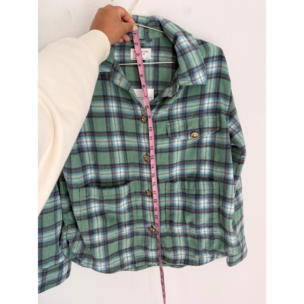 American Eagle Outfitters Plaid Flannel Shirt Shacket Button Up Size S NWT - Picture 3 of 7